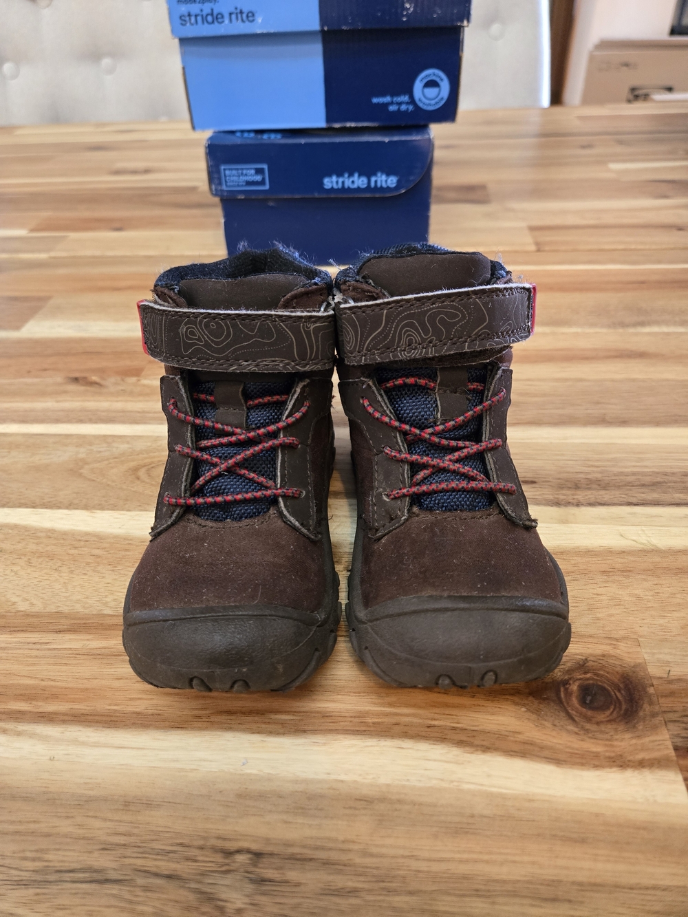 Toddler Waterproof Hiking, Winter Boots in Navy and Brown